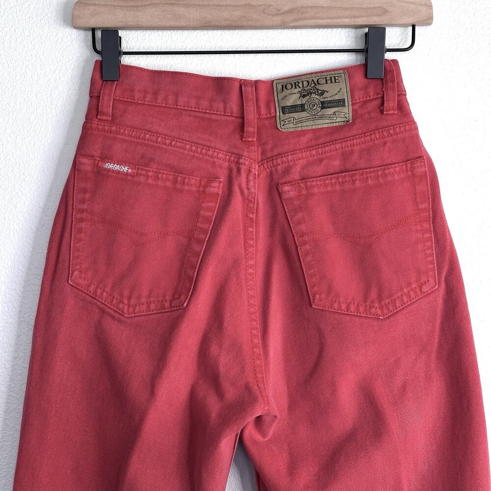 Vintage 90s JORDACHE 100% Cotton Red High Rise Jeans Sz 7/8 23” XS Butter mom